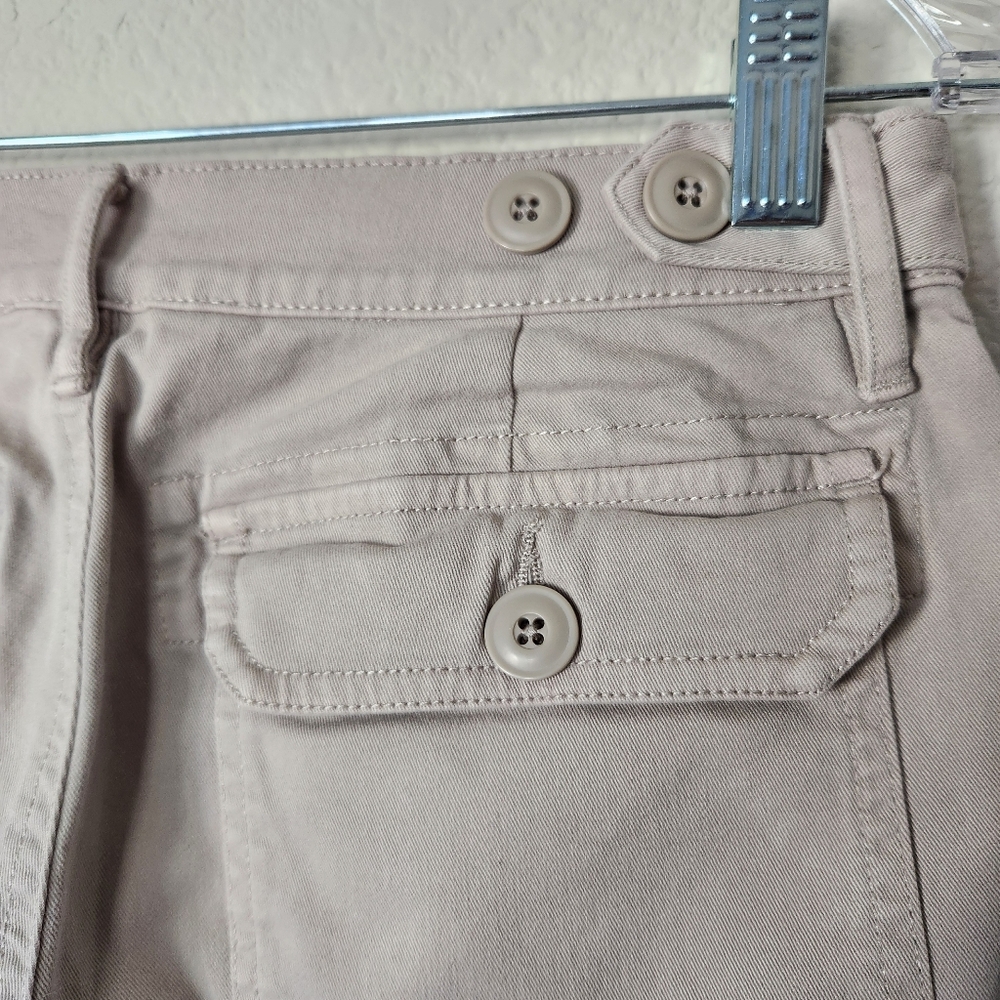 Women's Lucky Brand Tan Straight :eg Pants Grosgrain Ribbon Detailing Size 26 - Picture 5 of 7